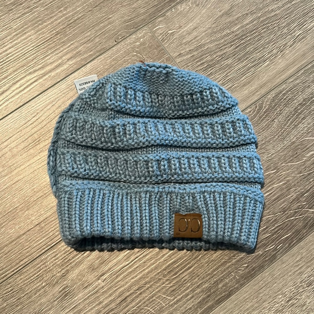 Short Beanie with Pony Tail Hole
